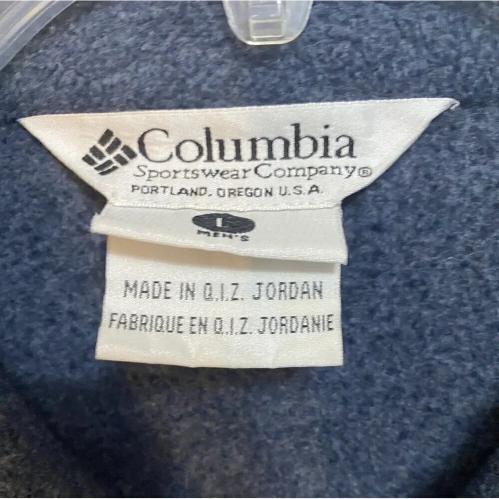 Columbia Crossterra Blue Full Zip Fleece Jacket Size Large Outerwear Hike Camp